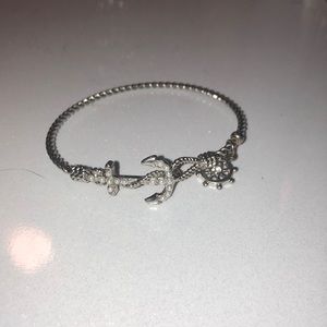 Beautiful Pearl + Silver Anchor Bracelet